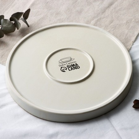 Ceramic plate "Self -Cecular", 21.2 cm, beige color-5