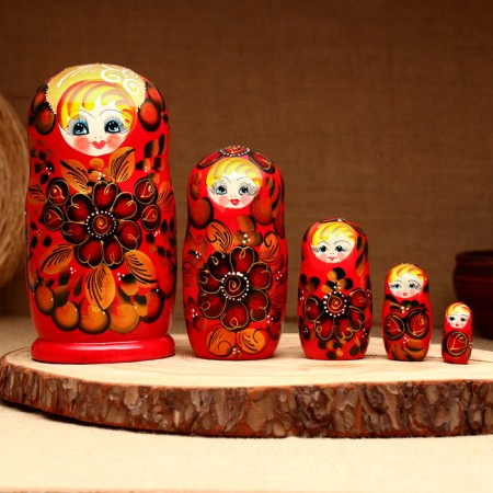 Matryoshka 5-doll "Rita", 17-18 cm