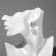 Earrings with pearls "drop" semicircle, white color in silver