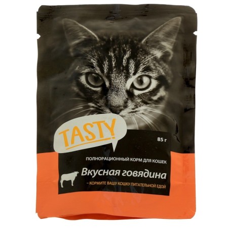 Wet Tasty feed for cats, beef in jelly, spider, 85 g