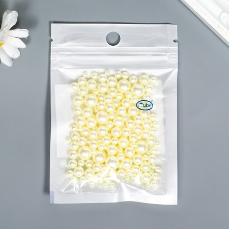 Decor for creativity plastic "Balls. Light yellow" d = 1.5-8 mm, set 10 grams-2