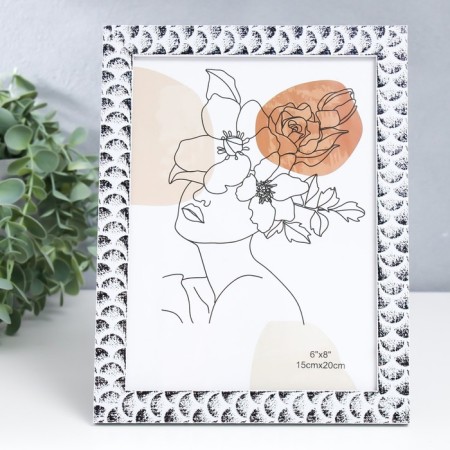 Photo frame plastic 15x20 cm "Phases of the Moon" White with black 22.5x17.5 cm