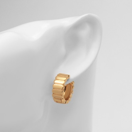Earrings Metal "Accord" circle of rectangles, color gold-2