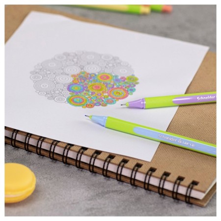 A set of capillary pens 6 colors, Schneider "Line-up Pastel". node 0.4 mm, plastic pencil case, euro suspension-6