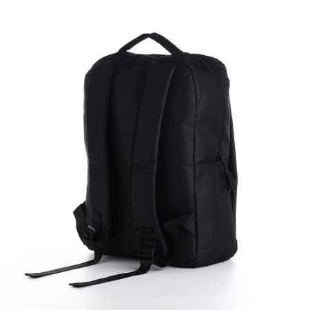 Male backpack on a zipper, 2 external pockets, with USB, black color-3