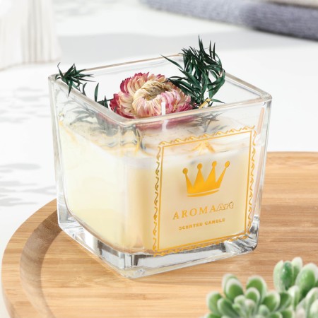 Aromatic candle "Aroma Art", passionate samba, square, 8x10.5 cm-5