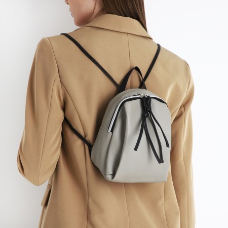 Women's backpack of artificial leather with lightning, the color is gray-5