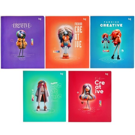 A notebook of 60 sheets, in a cage, on the bracket, fashion Creative, cover coated cardboard, glossy lamination, mix