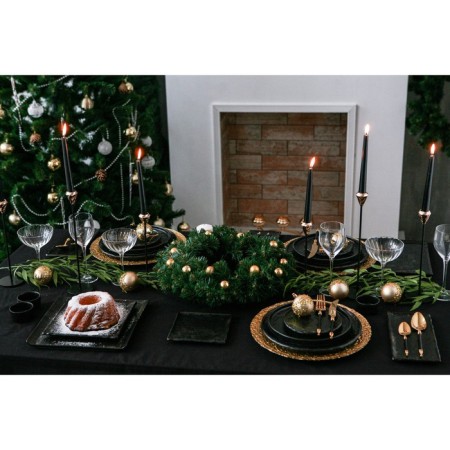 Porcelain dish for feeding magistro pietra lunare, d = 21 cm, black color-5