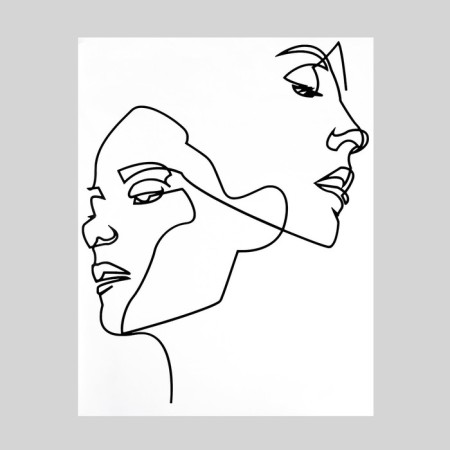 Sticker Plastic Interior Black "Abstraction. It and it" 34x43 cm-1