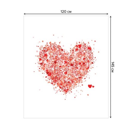 The tablecloth "Air Heart", rectangular, Saten, size 120x145 cm-1