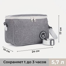 Tarmosumka with a zipper 5.7 l, a long belt, the color is gray
