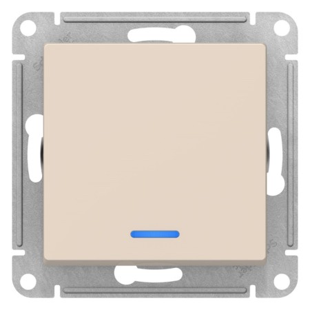 Switch Se Atlasdesign, 10 a, 1 key, IP20, hidden, backlight, beige, Atn000213