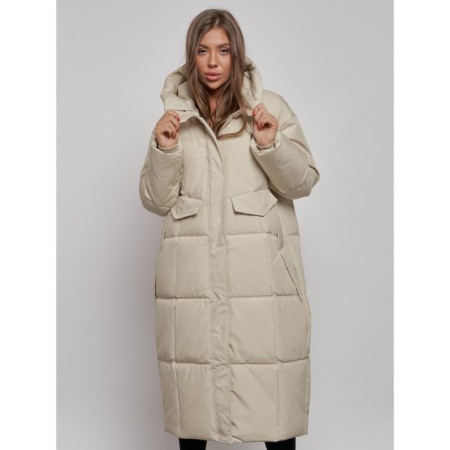Coat insulated winter female, size 44, color light-beige-5