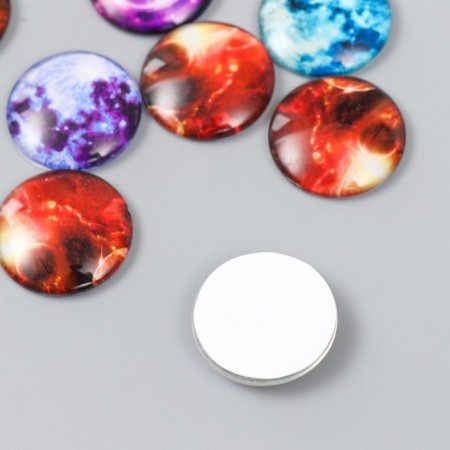 Decor (cabochon) for creativity glass "Cosmos" mix d = 2.5 cm-2