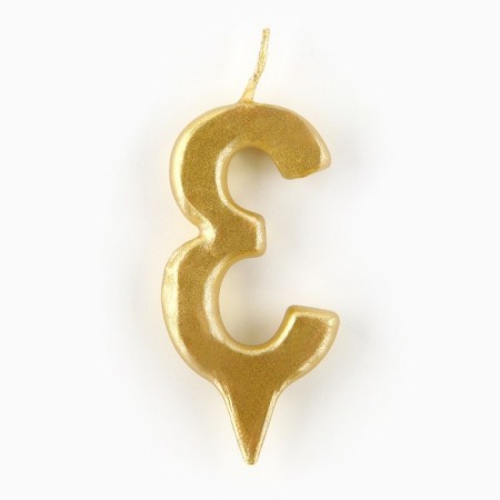 Candle for the cake, the number "3", gold.