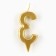 Candle for the cake, the number "3", gold.
