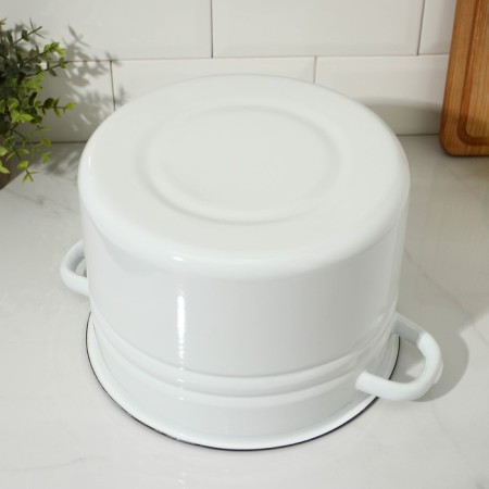 Cylindrical pan, 8 l, induction, white color-3