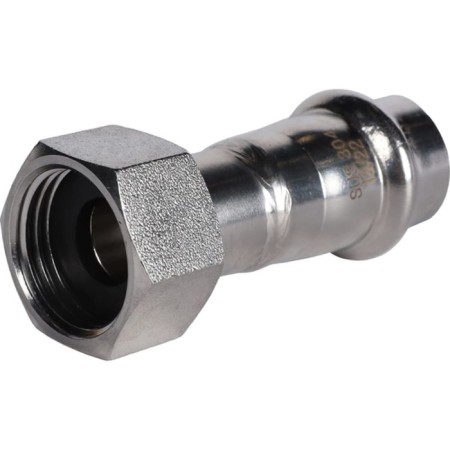 Adapter Rommer RSS-0026-000281, VPR-BR, D = 28 mm X 1 ", press, uniform nut, stainless steel. Steel-3