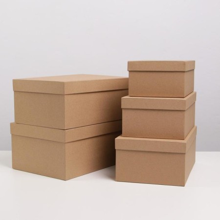 Set of boxes 5 in 1, gift packaging, Kraft, 22 x 14 x 8.5 - 32.5 x 20 x 12.5 cm-1