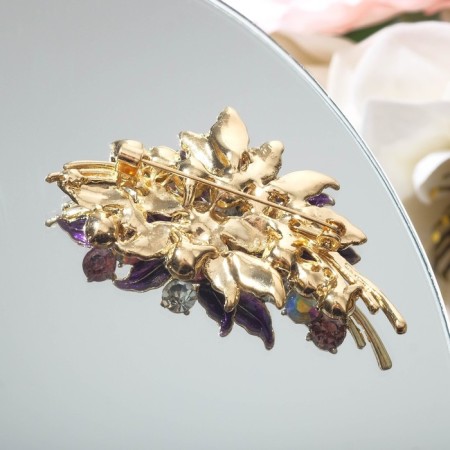 Brooch "Branch" luxurious, white-purple color in gold-1