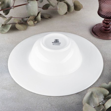 Porcelain plate for Wilmax paste, 400 ml, D = 22.5 cm, white color-2