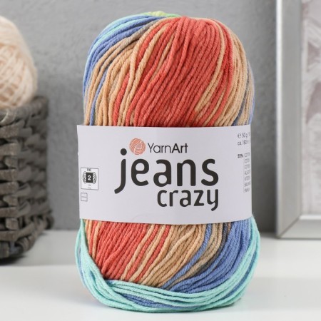 Yarn "Jeans Crazy" 55% cotton, 45% acrylic 160m/50g (8209 Blue-Salace)-4