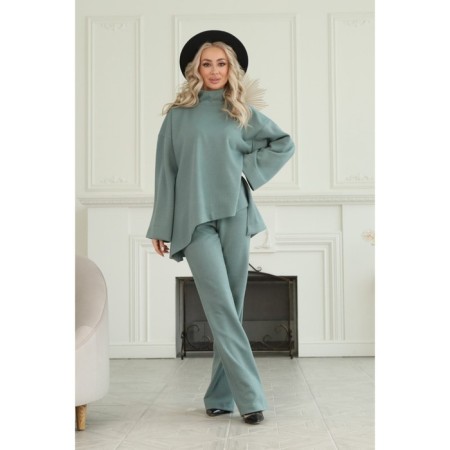 Female suit, size 54, green color-16