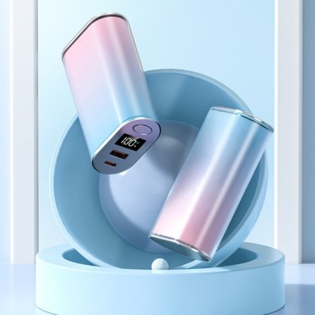 External battery Y213, 10000 mAh, USB, Type-C, 2 A, blue pink