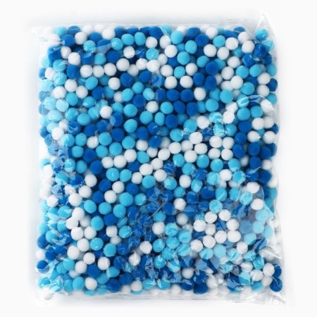 Pompons for creativity and decor “Blue Mix”, 55 gr-4
