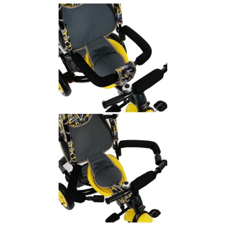 Three -haired bike Vivat 1, Black/yellow abstraction print-5