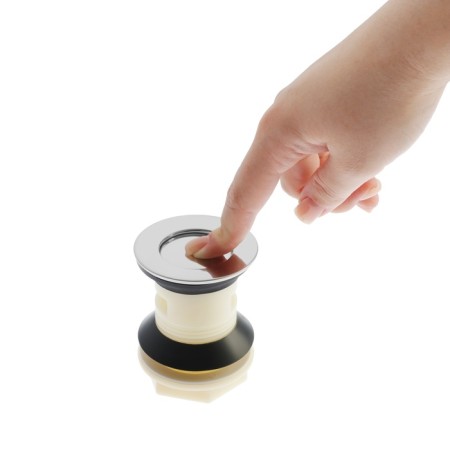 Bottom valve Zein Bp3, plastic housing, small button, stainless steel, overflow-11