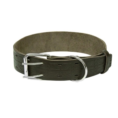 Leather collar with embossing "Zononic", Osh 53-67 x 4.5 cm, mix