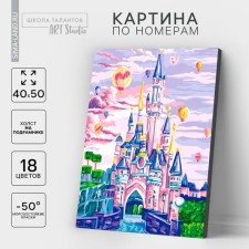 Picture on numbers on a canvas with a subframe 