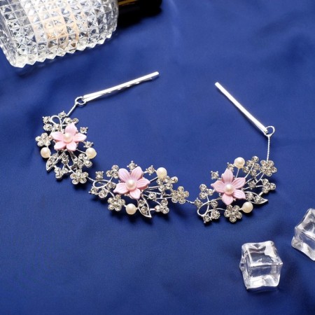 Hair accessory "Monica" (on invisible) lilac flowers, 20 cm, silver