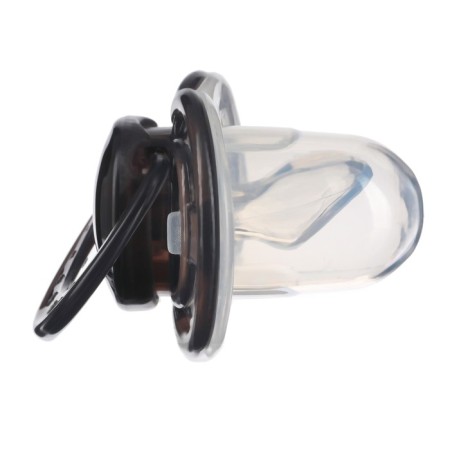 Nipple- Orthodotheral dummy with a cap, +12 months, black transparent-4