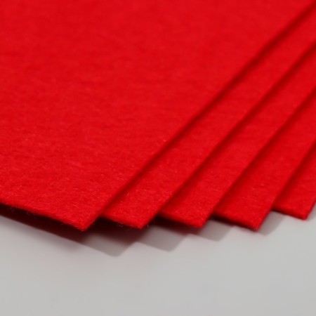 Set of soft felt (5 sheets) 1 mm 20x30 cm, red-1
