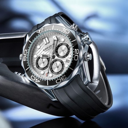 Men's watch, with a calendar, backlight, chronograph, D-4.3 cm, black-1