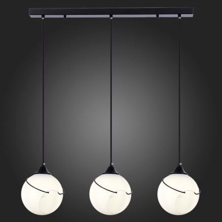 Suspended EVOLUCE lamp. Sle103143-03. Satturo. 3x60 watts, E27, 65.5x15x120 cm, black color-1