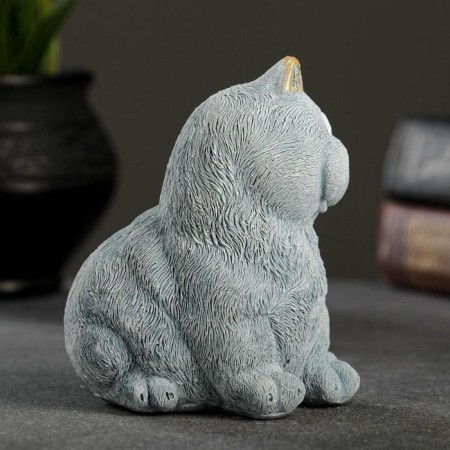 Figure "Cat sits" gray-blue, 10x9x11cm-7