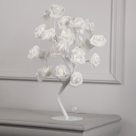 LED bush "White roses" 45 cm, 24 LED, constant glow, 220 V, glow of white-1