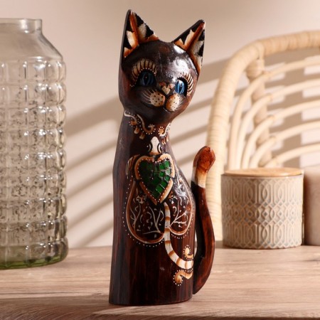 Interior souvenir "Cat with a turtle" 30 cm-1