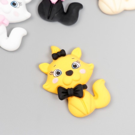 Decor for creativity plastic "kitten with bows" MIX 3.8x3 cm-1