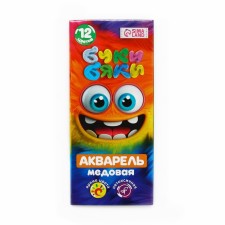 Watercolor paints 12 colors, packaging cardboard tm beaks byaki
