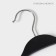 Shoulders - LADOM clothing hangers with anti -slip silicone insert, 39 × 1.2 × 19 cm, 3 pcs, black color
