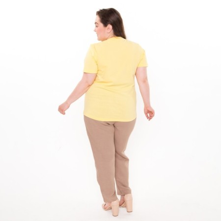 Women's T -shirt with print "STAY GOLDEN", ​​yellow color, size 48-3