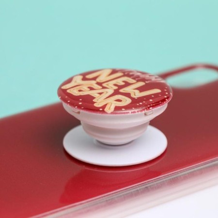 New Year's gift set, a case for a phone with a Happy New Year holder, on the iPhone XR-3