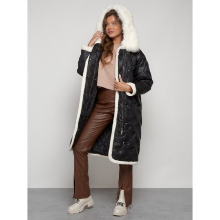 Coat insulated winter female, size 50, black color-27