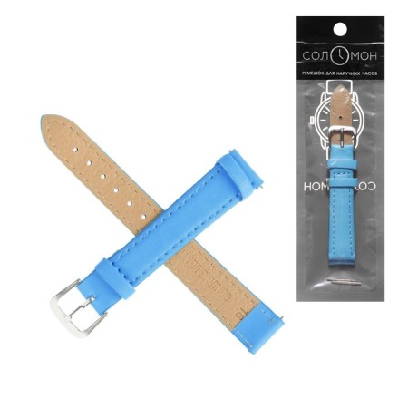 Solomon watch strap, 16 mm, genuine leather, L-20 cm, blue