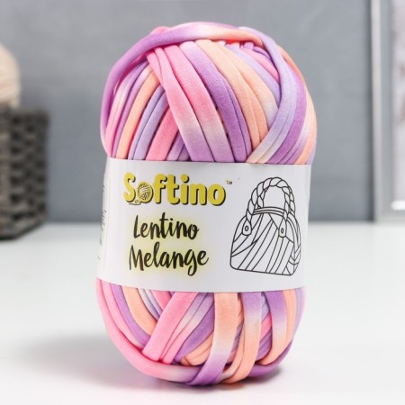 Knitted yarn 95% cotton, 5% elastan "Lentino melange" 100 g 30 m color 22 22